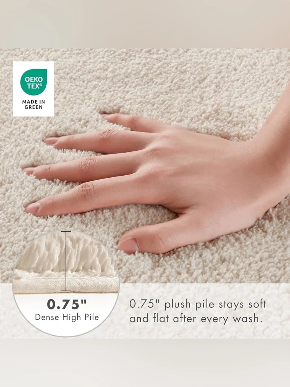 Madison Park Marshmallow Super Soft Toilet Rug, Contour, Natural